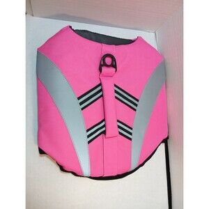Reflective Adjustable Dog Life Jacket Size Medium Pink